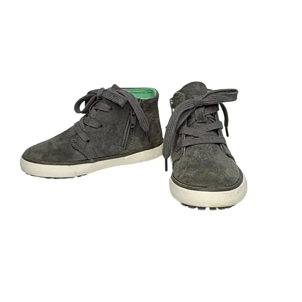 Cat &‎ Jack Faux Suede High Top Boots 9 Gray Toddler Boy Casual Desert Brogan